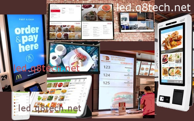 شاشات عرض المطاعم بث اعلانات عرض الوجبات وشاشة المطبخ